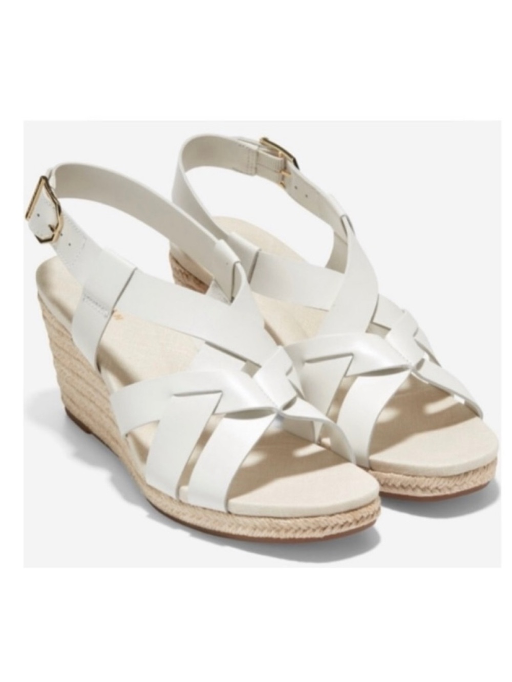 🪢 COLE HAAN White Crystal Wedge Sandal NWOB 8.5